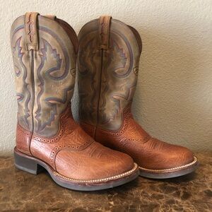 Ariat Cobalt XR Brown Leather Round Toe Cowboy Boots Size 9.5 D